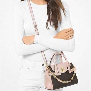 Carmen Extra-Small Logo and Leather Belted Satchel Crossover Purse 👜
